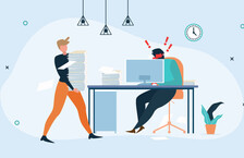 Frustrater and angry workers in an office